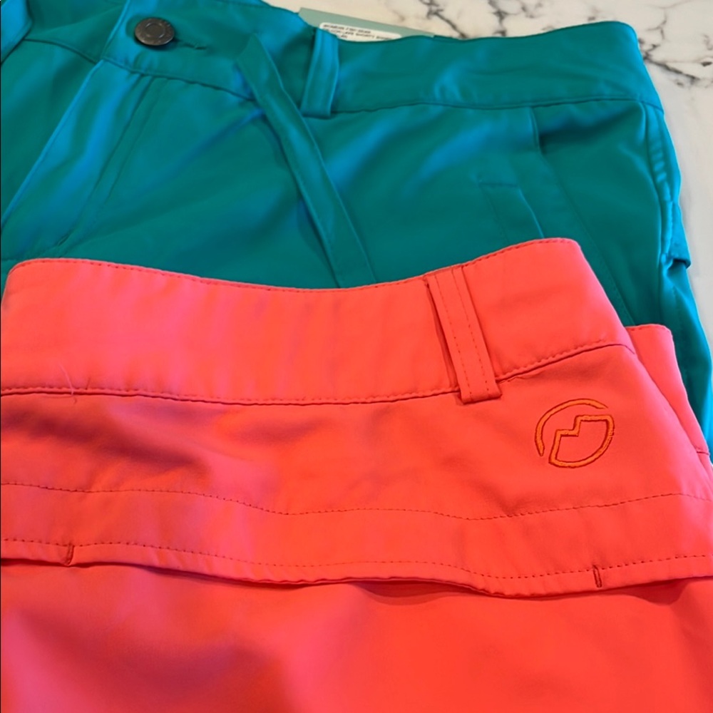 MAGELLAN pair L Women's Teal and Coral Shorts - Picture 3 of 5